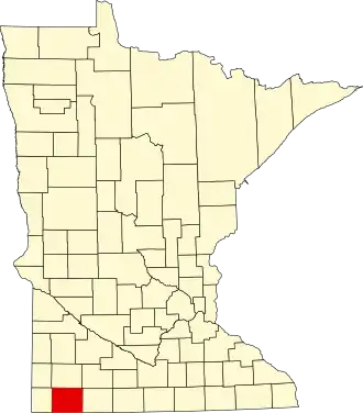 Locatie van Nobles County in Minnesota