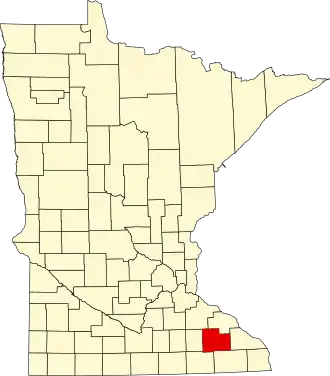 Locatie van Olmsted County in Minnesota