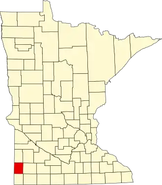 Locatie van Pipestone County in Minnesota