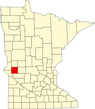 Locatie van Stevens County in Minnesota