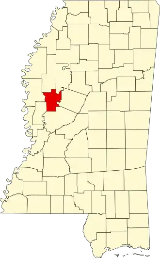 Locatie van Humphreys County in Mississippi
