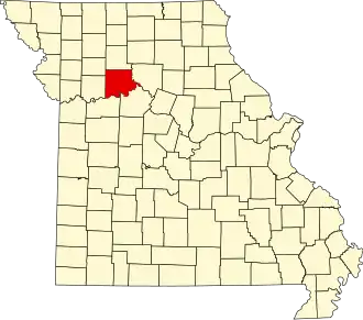 Locatie van Carroll County in Missouri