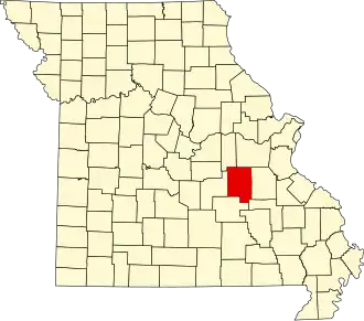 Locatie van Crawford County in Missouri
