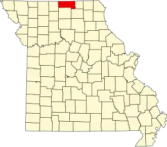 Locatie van Putnam County in Missouri