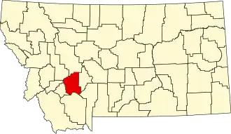 Locatie van Jefferson County in Montana