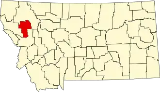 Locatie van Lake County in Montana