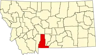 Locatie van Park County in Montana