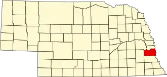 Locatie van Cass County in Nebraska