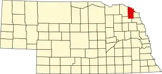 Locatie van Dixon County in Nebraska