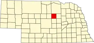 Locatie van Garfield County in Nebraska