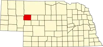Locatie van Grant County in Nebraska