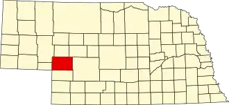 Locatie van Keith County in Nebraska