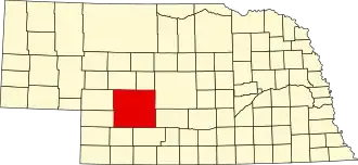 Locatie van Lincoln County in Nebraska