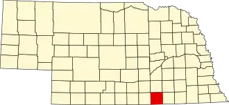 Locatie van Nuckolls County in Nebraska