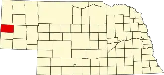 Locatie van Scotts Bluff County in Nebraska