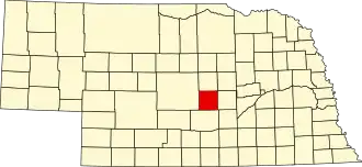 Locatie van Sherman County in Nebraska