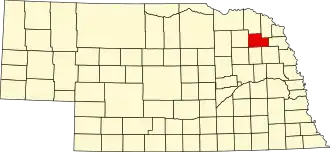 Locatie van Wayne County in Nebraska