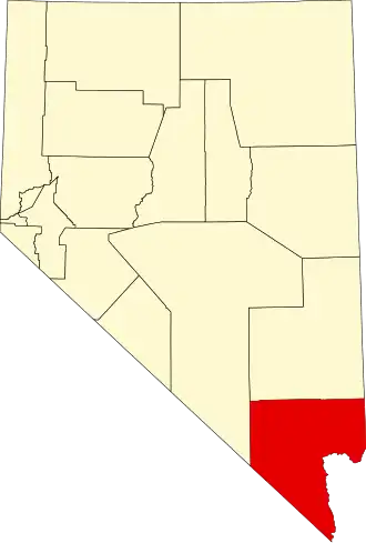 Locatie van Clark County in Nevada