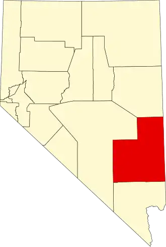 Locatie van Lincoln County in Nevada
