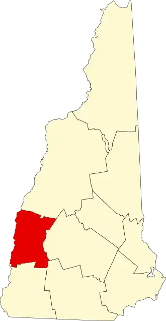 Locatie van Sullivan County in New Hampshire