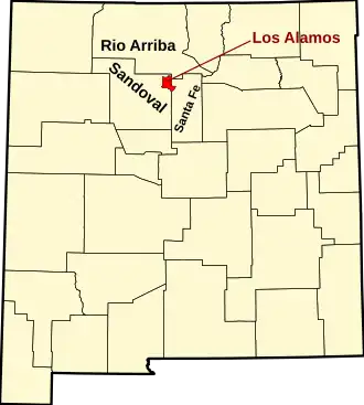 Locatie van Los Alamos County in New Mexico