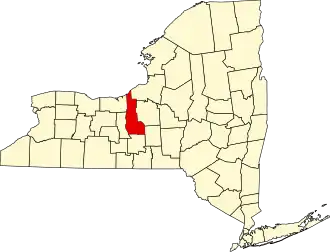 Locatie van Cayuga County in New York