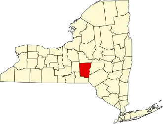 Locatie van Chenango County in New York