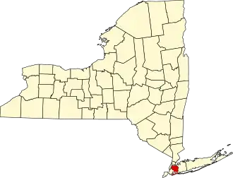 Locatie van Queens County in New York
