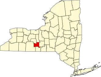 Locatie van Schuyler County in New York