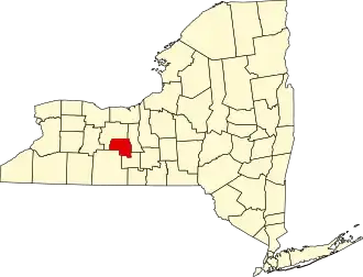 Locatie van Yates County in New York