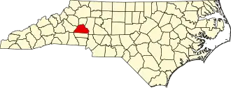 Locatie van Catawba County in North Carolina