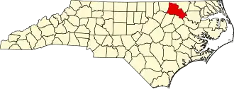 Locatie van Halifax County in North Carolina