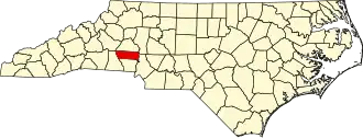 Locatie van Lincoln County in North Carolina