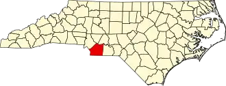 Locatie van Union County in North Carolina