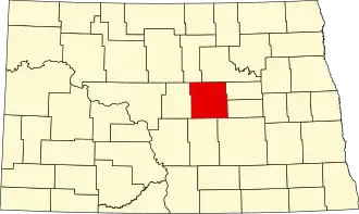 Locatie van Wells County in North Dakota