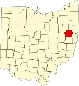 Locatie van Carroll County in Ohio