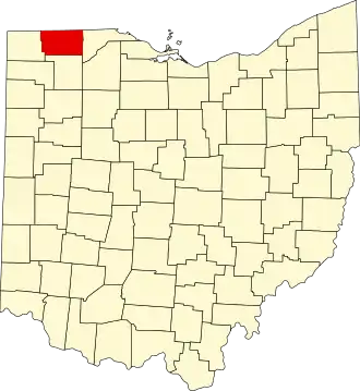 Locatie van Fulton County in Ohio