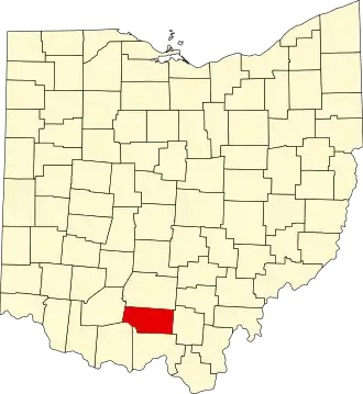 Locatie van Pike County in Ohio