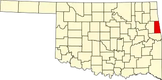 Locatie van Adair County in Oklahoma