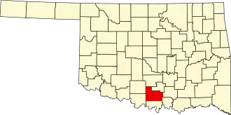 Locatie van Carter County in Oklahoma