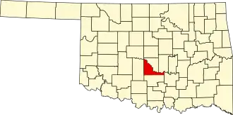 Locatie van McClain County in Oklahoma