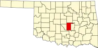 Locatie van Pottawatomie County in Oklahoma