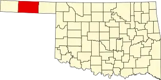 Locatie van Texas County in Oklahoma