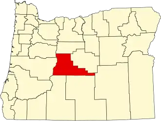 Locatie van Deschutes County in Oregon