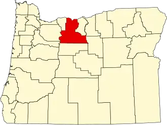 Locatie van Wasco County in Oregon