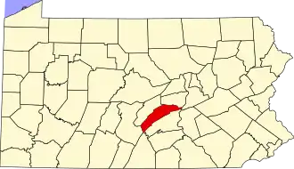 Locatie van Juniata County in Pennsylvania