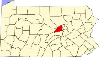 Locatie van Union County in Pennsylvania
