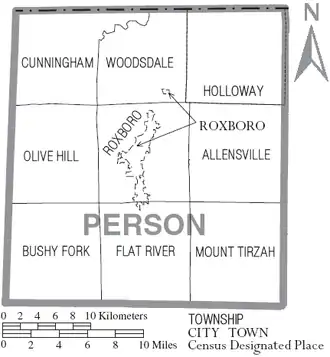 Kaart van Person County