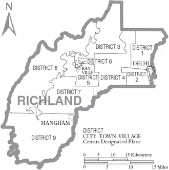 Kaart van Richland Parish