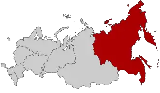 Kaart van Federaal district Verre Oosten